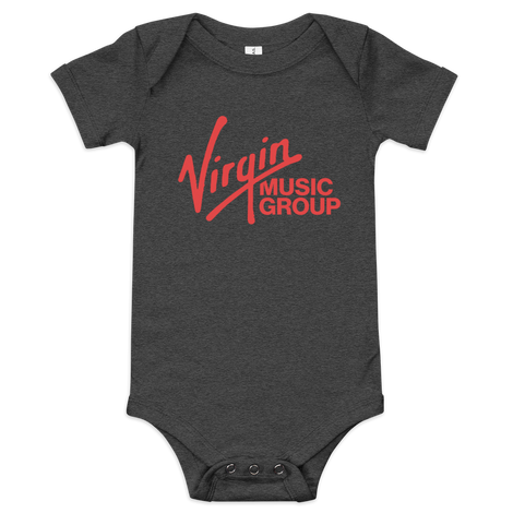 Virgin Music Group Red Logo Baby Onesie (Dark Grey)